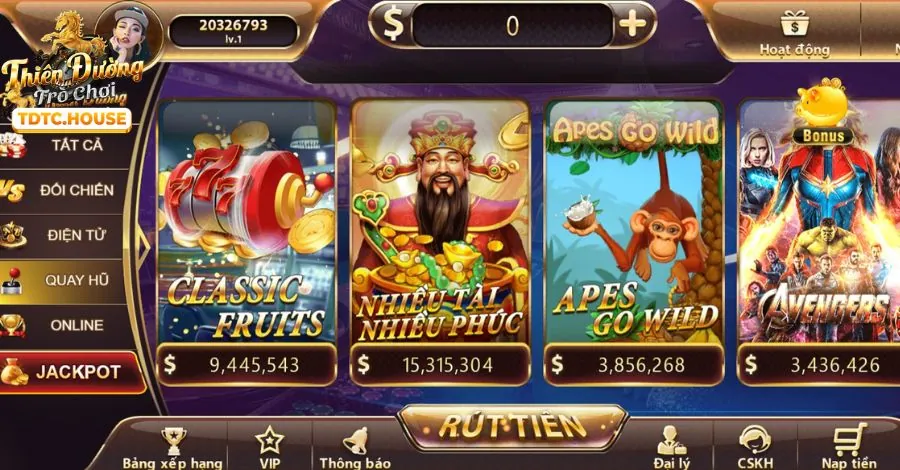 Màn hình máy đánh bạc (slot game) với các biểu tượng rực rỡ và thông báo jackpot lớn, thể hiện sự hấp dẫn của 3win.